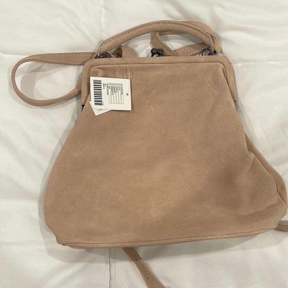 Urban Outfitters suede baby pink backpack